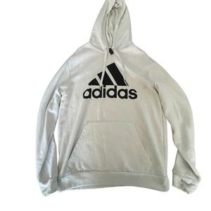 Adidas Essentials White Logo Hoodie